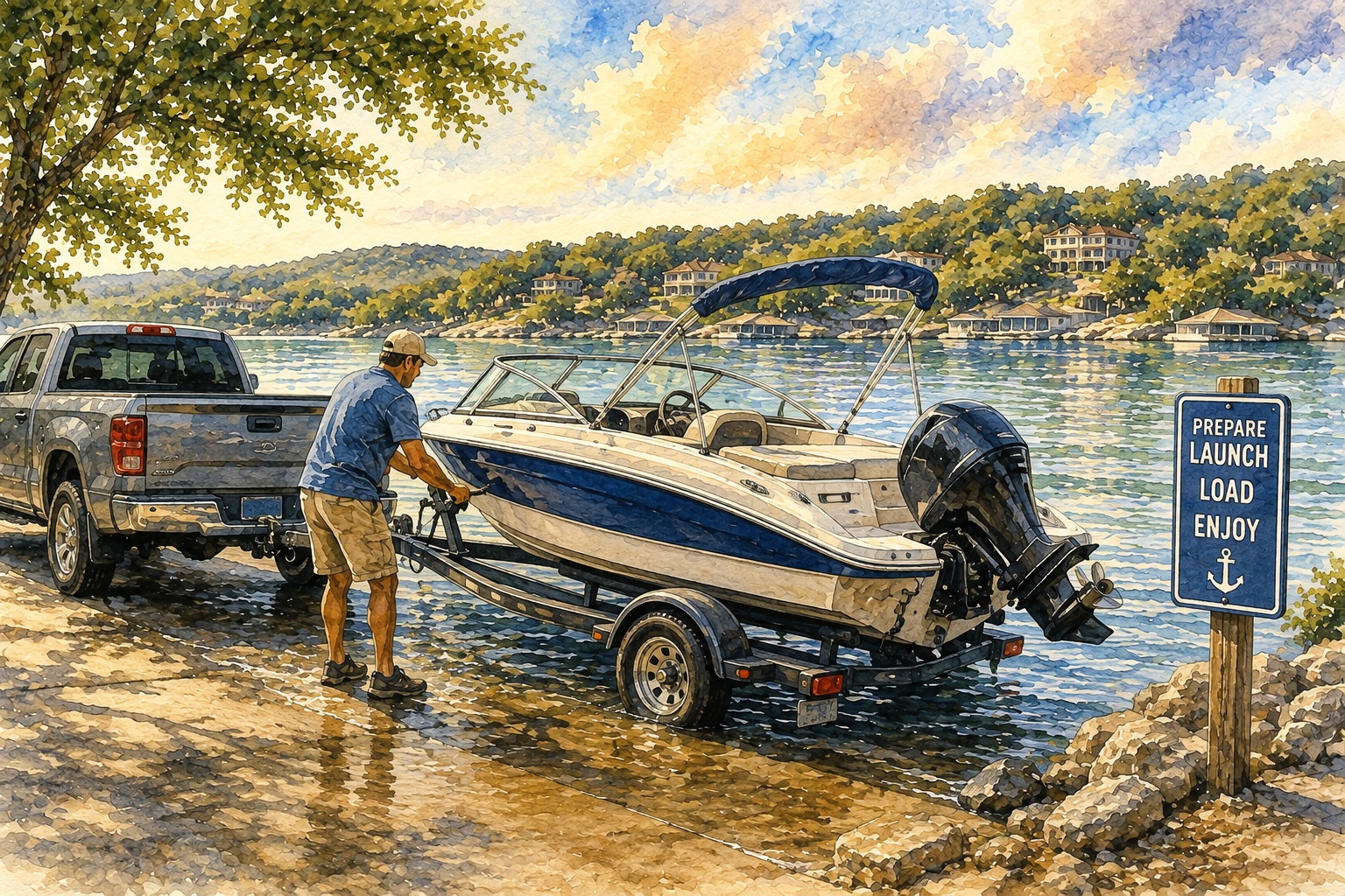 Trailering a boat